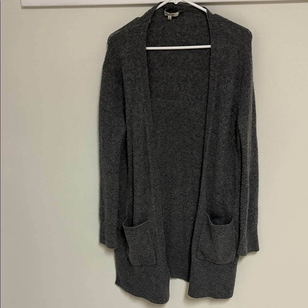 Madewell Charcoal Open Front Cardigan